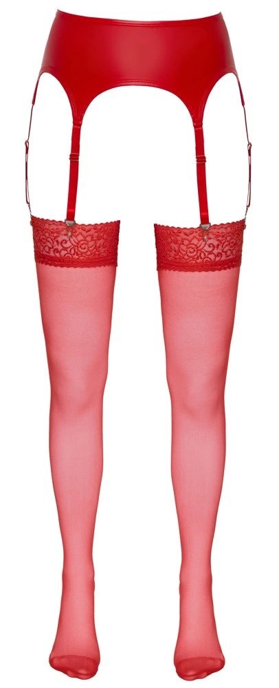 Cottelli LEGWEAR - Klasyczne Czerwone Pończochy Z Elegancką Koronką 2 Cottelli LEGWEAR Cottelli LEGWEAR - Klasyczne Czerwone Pończochy Z Elegancką Koronką 2 Cottelli LEGWEAR