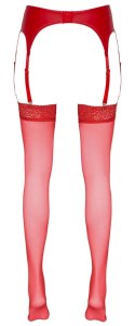 Cottelli LEGWEAR - Klasyczne Czerwone Pończochy Z Elegancką Koronką 2 Cottelli LEGWEAR