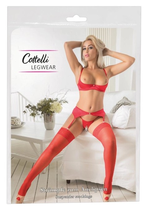 Cottelli LEGWEAR - Klasyczne Czerwone Pończochy Z Elegancką Koronką 3 Cottelli LEGWEAR Cottelli LEGWEAR - Klasyczne Czerwone Pończochy Z Elegancką Koronką 3 Cottelli LEGWEAR