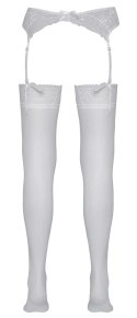 Cottelli LEGWEAR - Seksowne Białe Pończochy Z Białą Koronką 3 Cottelli LEGWEAR