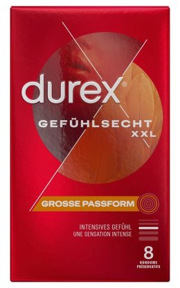 Durex - Duże Prezerwatywy Na Bazie Silikonu Ze Smoczkiem gefühlsecht extra larg8 8szt Durex