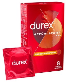 Durex - Duże Prezerwatywy Na Bazie Silikonu Ze Smoczkiem gefühlsecht extra larg8 8szt Durex