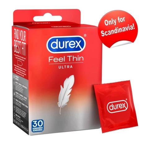 Durex Feel Thin - Prezerwatywy 20% Cieńsze 30szt Durex Durex Feel Thin - Prezerwatywy 20% Cieńsze 30szt Durex