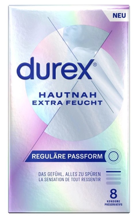 Durex - Najcieńsze Prezerwatywy Lateksowe Nawilżone Hautnah Classic Extra Feucht 8 szt Durex Durex - Najcieńsze Prezerwatywy Lateksowe Nawilżone Hautnah Classic Extra Feucht 8 szt Durex