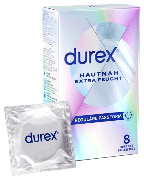 Durex - Najcieńsze Prezerwatywy Lateksowe Nawilżone Hautnah Classic Extra Feucht 8 szt Durex Durex - Najcieńsze Prezerwatywy Lateksowe Nawilżone Hautnah Classic Extra Feucht 8 szt Durex