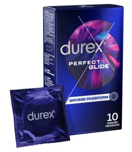 Durex Perfect Glide - Grube Nawilżone Prezerwatywy 10szt Durex