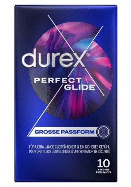 Durex Perfect Glide - Grube Nawilżone Prezerwatywy 10szt Durex