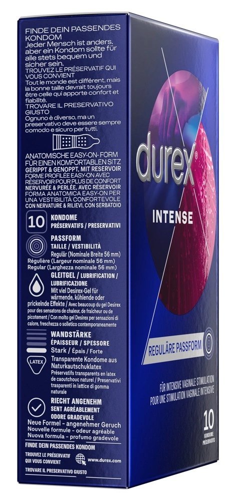 Durex - Prążkowane Prezerwatywy Miętowe Intense Orgasmic 10 szt Durex Durex - Prążkowane Prezerwatywy Miętowe Intense Orgasmic 10 szt Durex