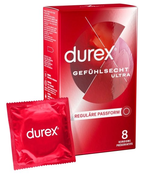 Durex - Prezerwatywy Lateksowe 20% Cieńsze Gefühlsecht Ultra 8 szt Durex Durex - Prezerwatywy Lateksowe 20% Cieńsze Gefühlsecht Ultra 8 szt Durex