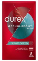 Durex - Prezerwatywy Pokryte Lubrykantem Ze Smoczkiem Gefühlsecht Slim Fit 8 szt Durex