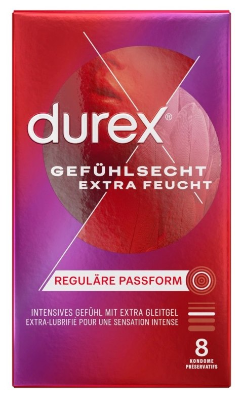 Durex - Prezerwatywy Ze Zbiorniczkiem Nawilżone Gefühl.extra lubr. 8 szt Durex Durex - Prezerwatywy Ze Zbiorniczkiem Nawilżone Gefühl.extra lubr. 8 szt Durex
