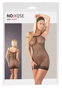 NO:XQSE - Seksowna Elastyczna Sukienka Z Siateczki Czarna S-L NO:XQSE