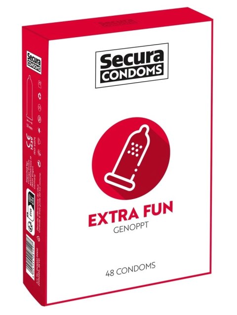 Secura Extra Fun - Prezerwatywy Z Wypustkami Stymulującymi 48pcs Box Secura Secura Extra Fun - Prezerwatywy Z Wypustkami Stymulującymi 48pcs Box Secura