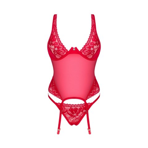Obsessive - Czerwony Koronkowy Gorset + Stringi Lacelove XL/2XL Obsessive Obsessive - Czerwony Koronkowy Gorset + Stringi Lacelove XL/2XL Obsessive