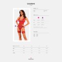 Obsessive - Czerwony Koronkowy Gorset + Stringi Lacelove XL/2XL Obsessive
