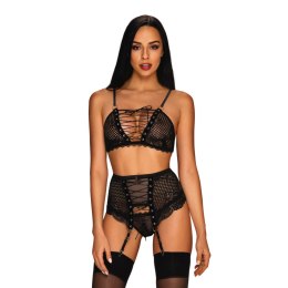 Obsessive - Gorący 3-Częściowy Komplecik Basitta Czarny S/M Obsessive