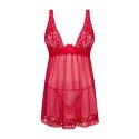 Obsessive - Seksowna Prześwitująca Babydoll I Stringi Czerwone XS/S Obsessive