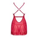 Obsessive - Seksowna Prześwitująca Babydoll I Stringi Czerwone XS/S Obsessive