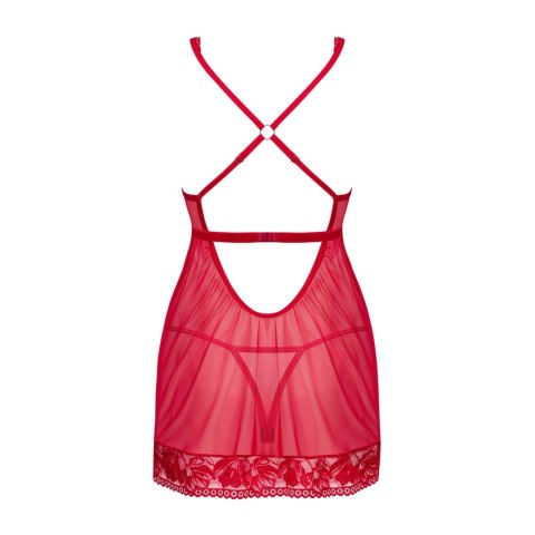 Obsessive - Seksowna Prześwitująca Babydoll I Stringi Czerwone XS/S Obsessive Obsessive - Seksowna Prześwitująca Babydoll I Stringi Czerwone XS/S Obsessive