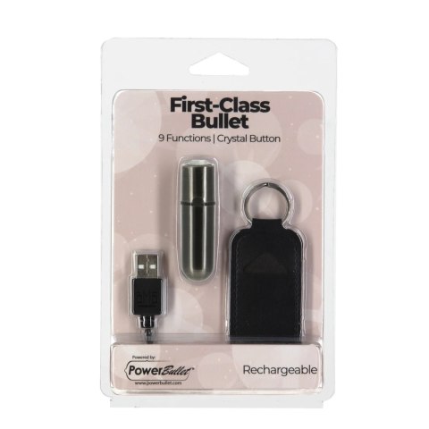PowerBullet - Mini Wibrator 9 Funkcji Z Kryształem First Class Metaliczny PowerBullet PowerBullet - Mini Wibrator 9 Funkcji Z Kryształem First Class Metaliczny PowerBullet