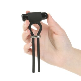 PowerBullet - Regulowany Pierścień Wibrujący Na Penisa Bolo Czarny PowerBullet