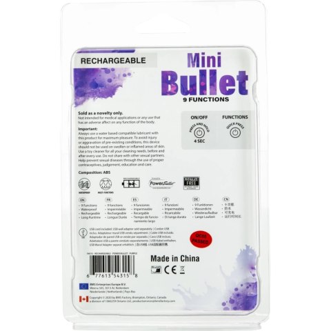 PowerBullet - Wibrator Mini PowerBullet 9 Funkcji Fioletowy PowerBullet PowerBullet - Wibrator Mini PowerBullet 9 Funkcji Fioletowy PowerBullet