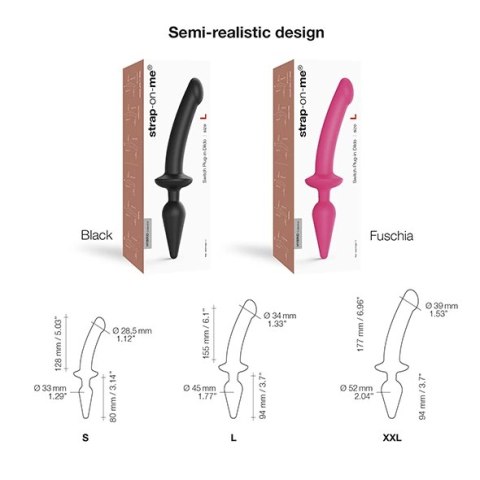 Strap-On-Me - Dwustronne Dildo Z Korkiem Analnym Czarne S Strap-On-Me Strap-On-Me - Dwustronne Dildo Z Korkiem Analnym Czarne S Strap-On-Me