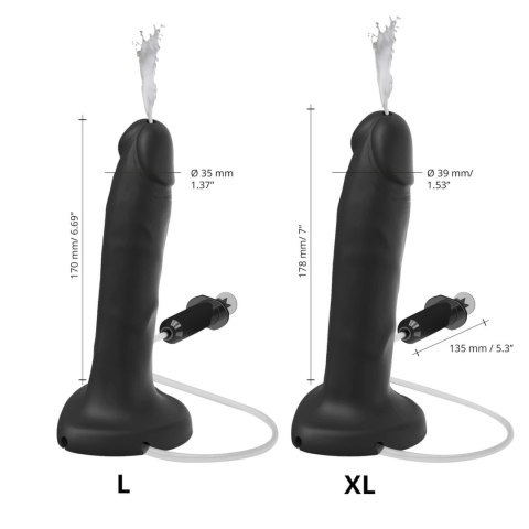 Strap-On-Me - Realistyczne Dildo Tryskające Spermą XL Czarny Strap-On-Me Strap-On-Me - Realistyczne Dildo Tryskające Spermą XL Czarny Strap-On-Me