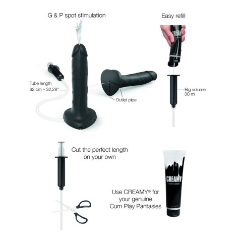 Strap-On-Me - Realistyczne Dildo Tryskające Spermą XL Czarny Strap-On-Me Strap-On-Me - Realistyczne Dildo Tryskające Spermą XL Czarny Strap-On-Me