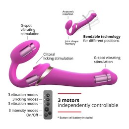 Strap-On-Me - Wibrator Strap-On Z 3 Silnikami Fuksja M Strap-On-Me