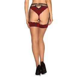 Obsessive - Cieliste Pończochy Z Zmysłową Koronką Sugestina L/XL Obsessive