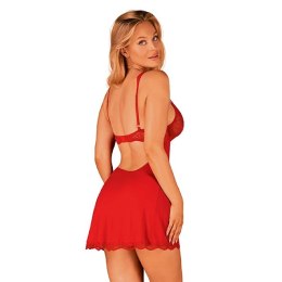 Obsessive - Seksowna Koszulka Babydoll + Stringi Luvae Czerwone L/XL Obsessive