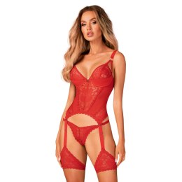 Obsessive - Seksowny Koronkowy Gorset Belovya Czerwony XL/2XL Obsessive