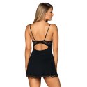 Obsessive - Zmysłowa Babydoll + Stringi Luvae Czarne XS/S Obsessive
