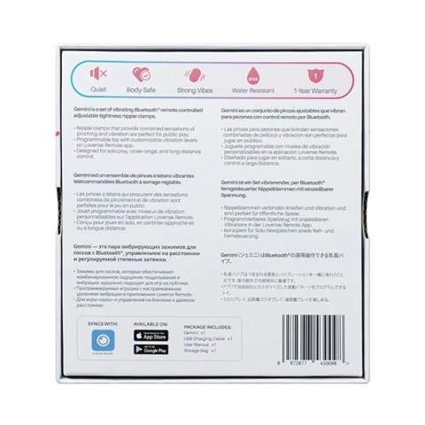 Lovense - Wibrujące Zaciski Na Sutki Sterowane Aplikacją Gemini Lovense Lovense - Wibrujące Zaciski Na Sutki Sterowane Aplikacją Gemini Lovense