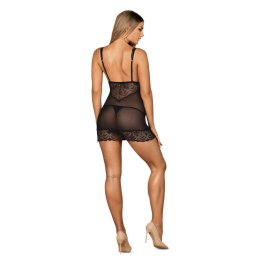 Obsessive - Seksowna Sukienka Firella + Stringi Czarne L/XL Obsessive