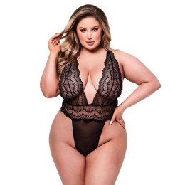 Baci - Seksowne Koronkowe Body Z Dekoltem Czarne Queen Baci