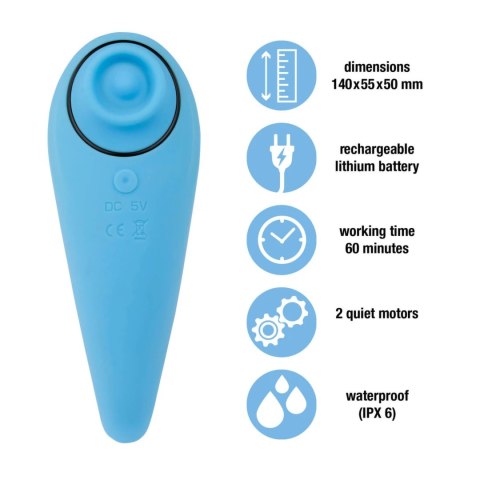 FeelzToys - FemmeGasm Tapping & Tickling Vibrator Turkusowy FeelzToys FeelzToys - FemmeGasm Tapping & Tickling Vibrator Turkusowy FeelzToys