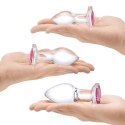 Glas - Zestaw Szklanych Korków Analnych Heart Jewel 3 szt Glas
