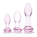 Glas - Zestaw Szklanych Zatyczek Analnych Rosebud 3 szt Glas