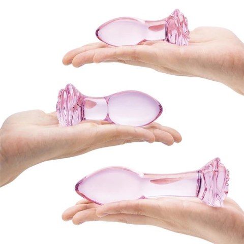 Glas - Zestaw Szklanych Zatyczek Analnych Rosebud 3 szt Glas Glas - Zestaw Szklanych Zatyczek Analnych Rosebud 3 szt Glas