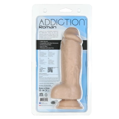 Addiction - Grube Dildo Roman 20 cm Beżowe Addiction Addiction - Grube Dildo Roman 20 cm Beżowe Addiction