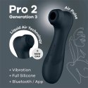 Satisfyer - Pro 2 Stymulator Z Aplikacją I Wymiennymi Końcówkami Czarny Satisfyer