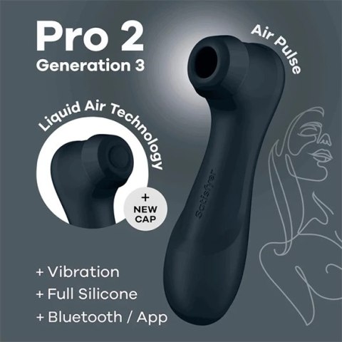 Satisfyer - Pro 2 Stymulator Z Aplikacją I Wymiennymi Końcówkami Czarny Satisfyer Satisfyer - Pro 2 Stymulator Z Aplikacją I Wymiennymi Końcówkami Czarny Satisfyer