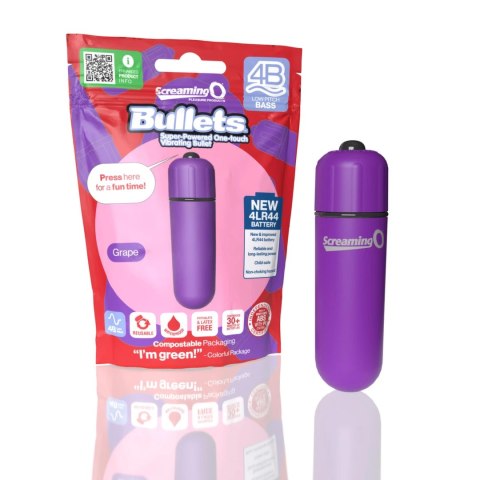 The Screaming O - 4B Mini Wibrator Bullet Fioletowy The Screaming O The Screaming O - 4B Mini Wibrator Bullet Fioletowy The Screaming O