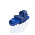 The Screaming O - 4T FingO Slim Mini Wibrator Z Silikonową Nakładką Niebieski The Screaming O