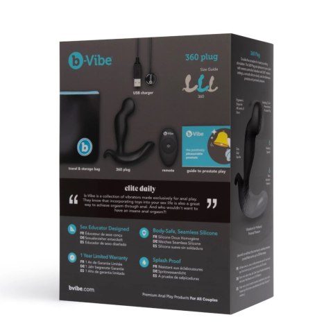 B-Vibe - Masażer Prostaty 360 z Pilotem Czarny B-Vibe B-Vibe - Masażer Prostaty 360 z Pilotem Czarny B-Vibe