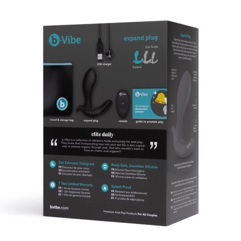 B-Vibe - Masażer Prostaty Z Pilotem Czarny B-Vibe B-Vibe - Masażer Prostaty Z Pilotem Czarny B-Vibe