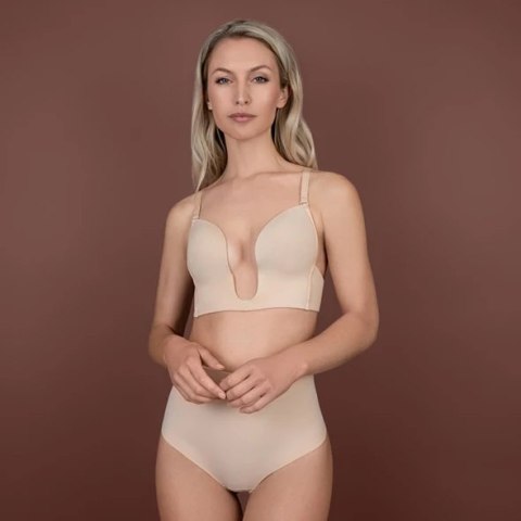 Bye Bra - Biustonosz Ultra Plunge Beżowy L Bye Bra Bye Bra - Biustonosz Ultra Plunge Beżowy L Bye Bra
