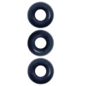 Oxballs - Ringer Cockring 3-pack Zestaw 3 Silikonowych Pierścieni Na Penisa Czarne Oxballs